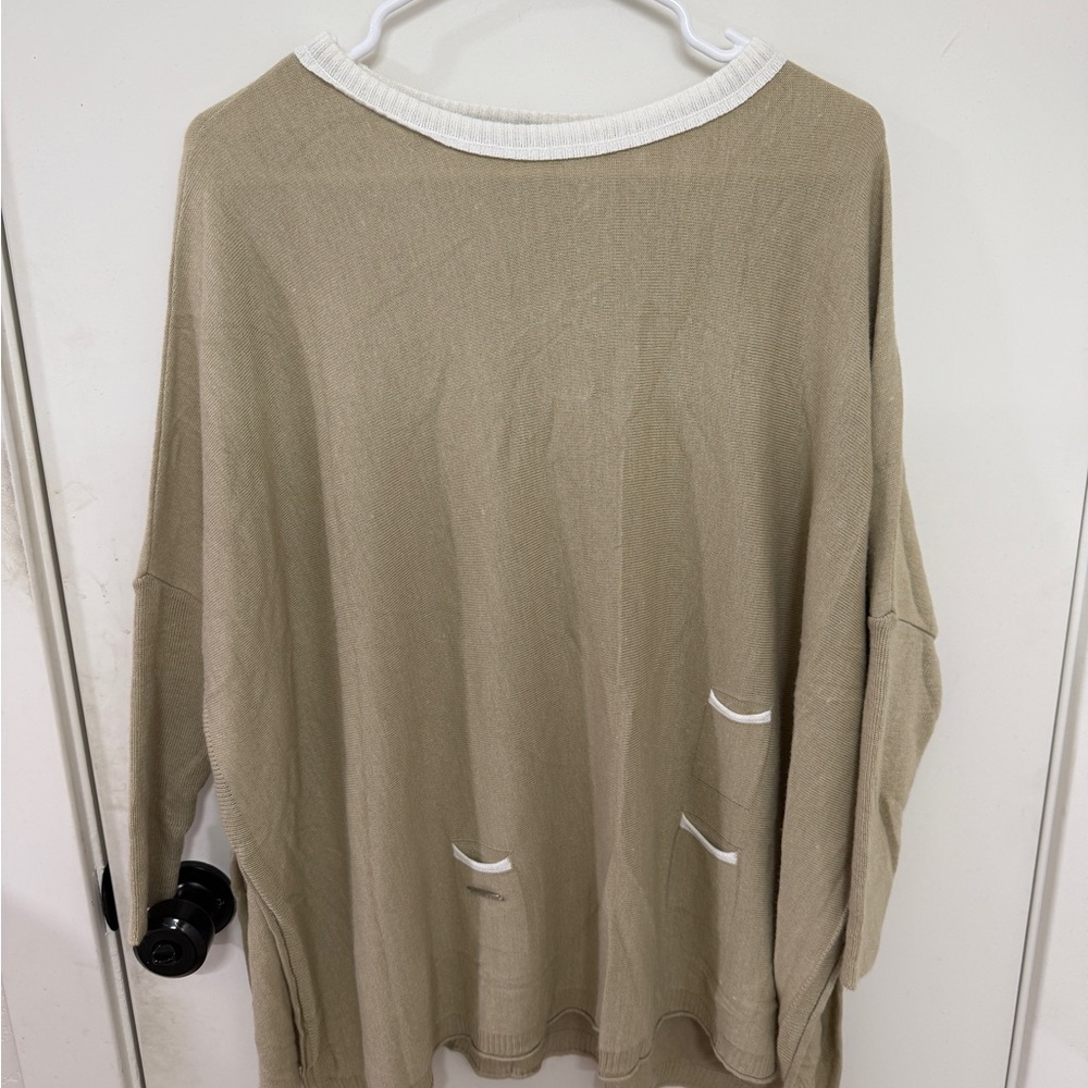 MERSEA Beige and White Women's Sweater